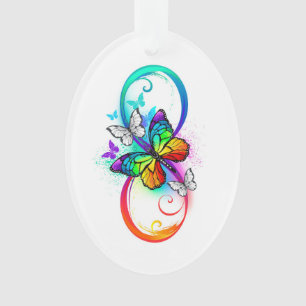 Infini lumineux avec papillon arc-en-ciel