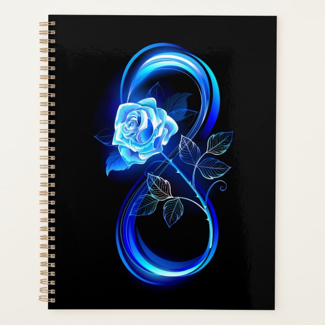 Infini lumineux avec rose bleue (Devant)