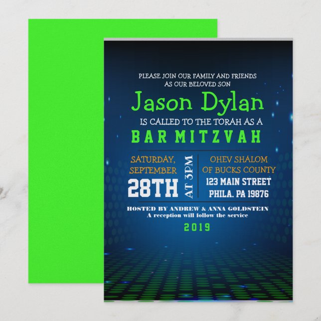 INFINI VIDEO JEU Bar Mitzvah Invitation (Devant / Derrière)