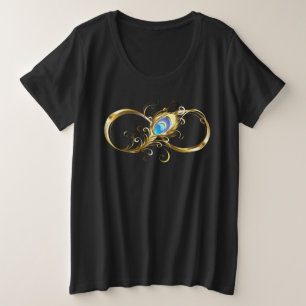 Infinité avec plume de paon doré