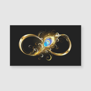 Infinité avec plume de paon doré