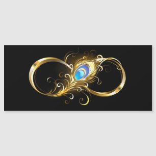 Infinité avec plume de paon doré