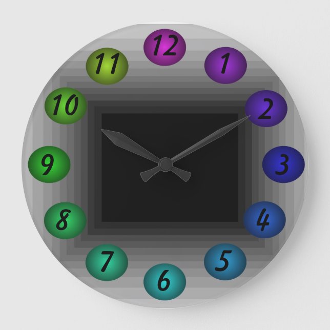 Infinité Floating 3D couleurs Design Mur Horloge 3 (Recto)