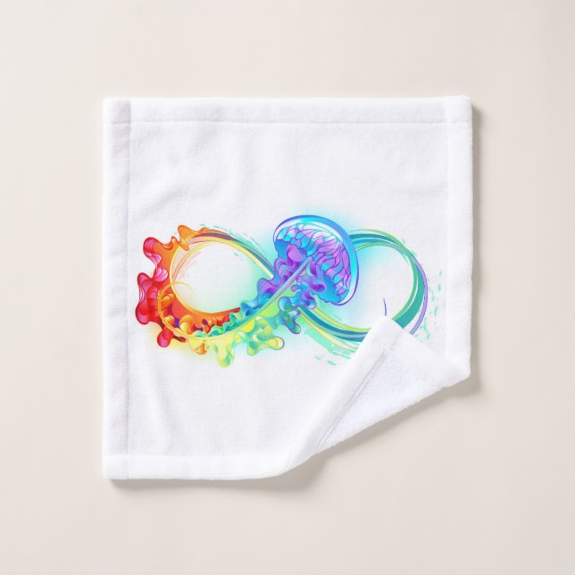 Infinity avec Rainbow Jellyfish (Gant de toilette)