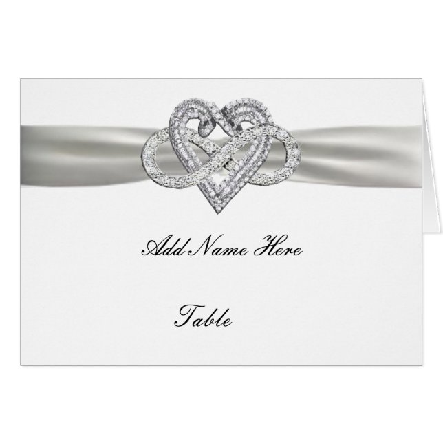 Infinity Heart Mariage Table Place Card (Devant Horizontal)