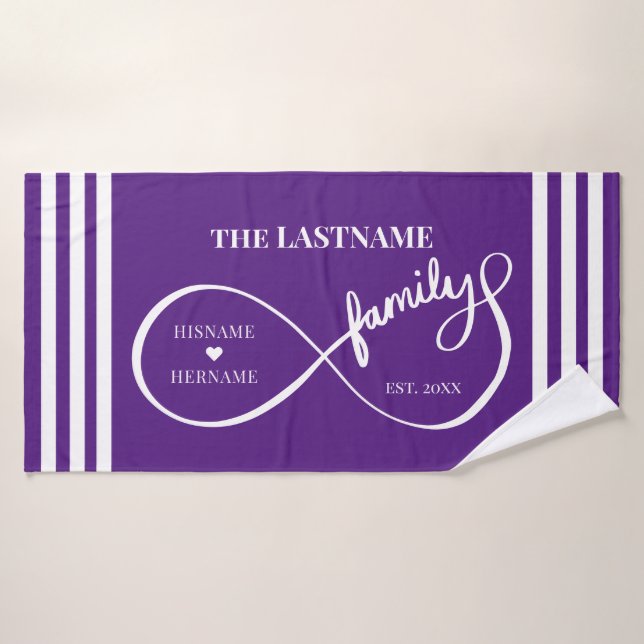 Infinity Personalized Family Name and Est. Date (Serviette de bain)