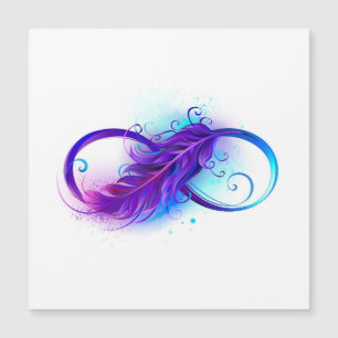 Infinity with purple feather