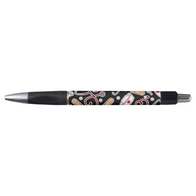 Infirmière Amour Imprimer Stylo noir (Devant)