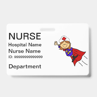 Infirmière amusante Superhero ID Badge