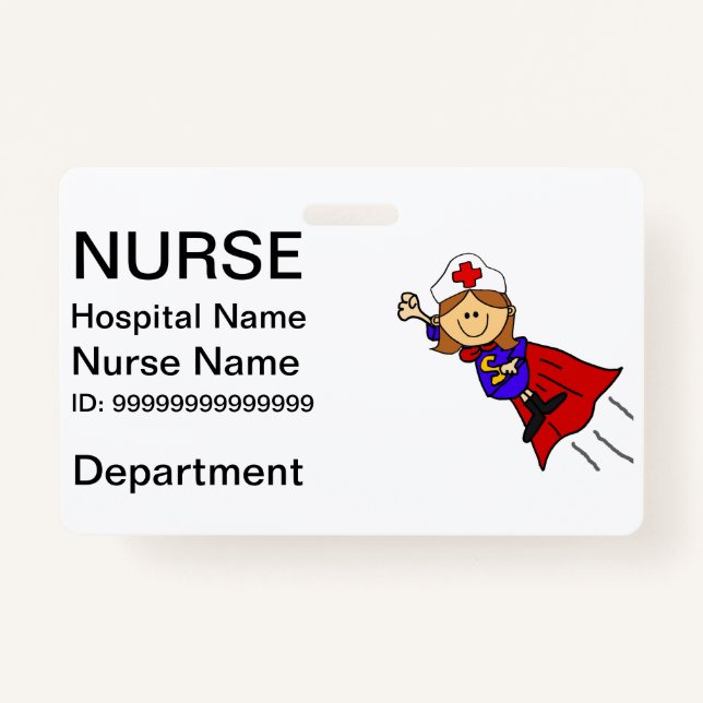 Infirmière amusante Superhero ID Badge (Devant)