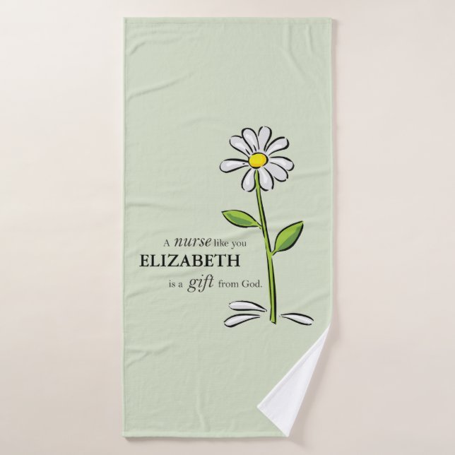Infirmière Anniversaire Religieux Vert Fête Person (Serviette de bain)