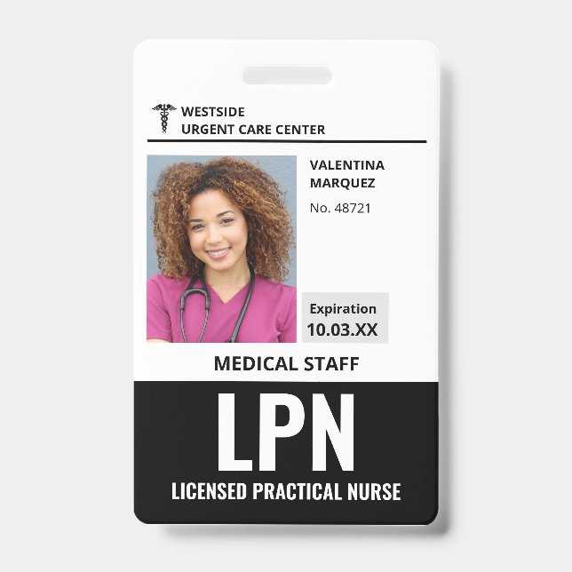 Infirmière autorisée IDE Photo d'identité Badge (Avant)