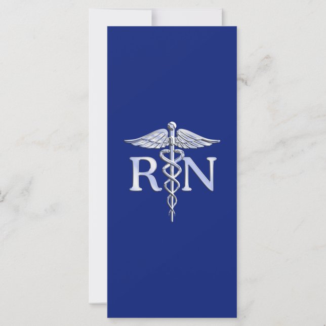 Infirmière autorisée RN Caduceus sur Navy Blue (Devant)