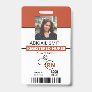 Infirmière autorisée RN terracotta photo Badge