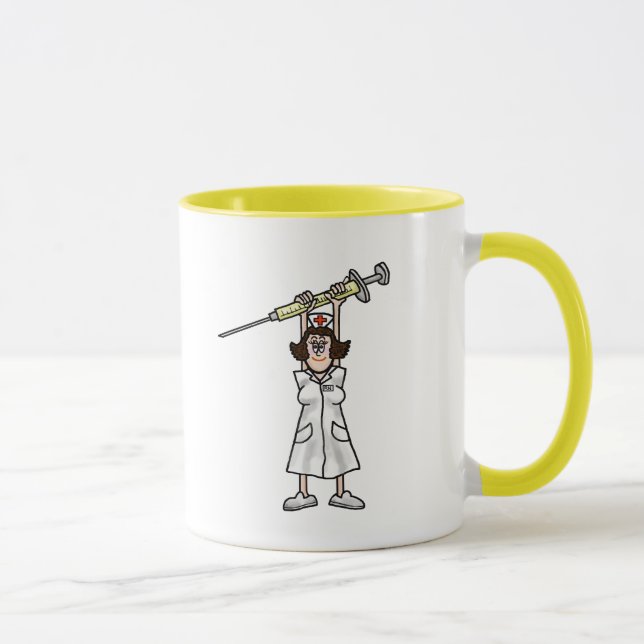 Infirmière avec grande seringue Mug Personnaliser  (Droite)