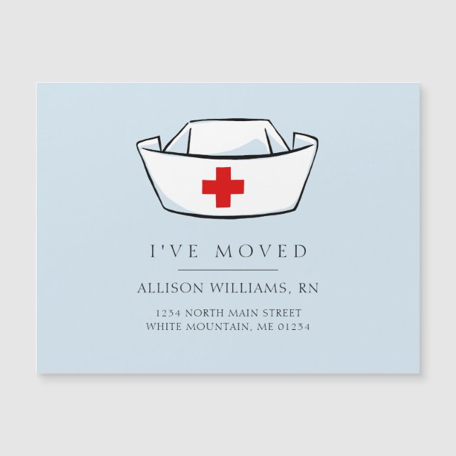 Infirmière Casquette Blue Moving Faire-part (Devant)