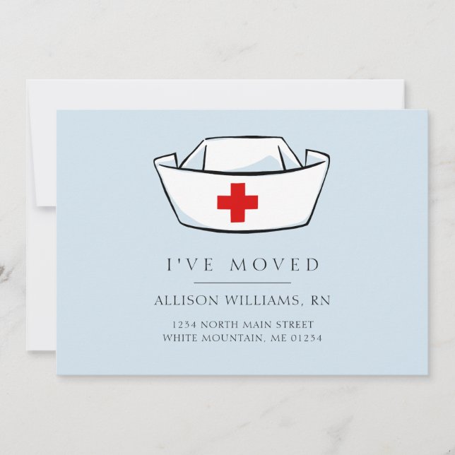 Infirmière Casquette Blue Moving Faire-part (Devant)