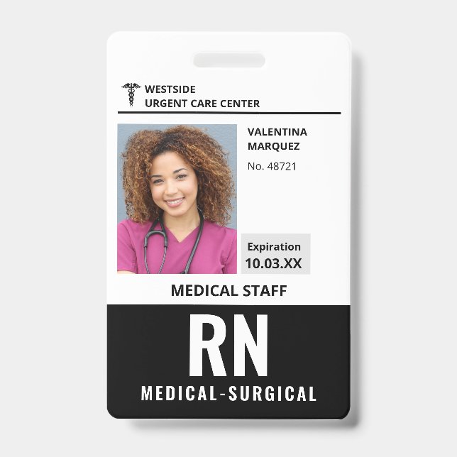 Infirmière Chirurgicale RN Photo ID Logo Badge (Avant)