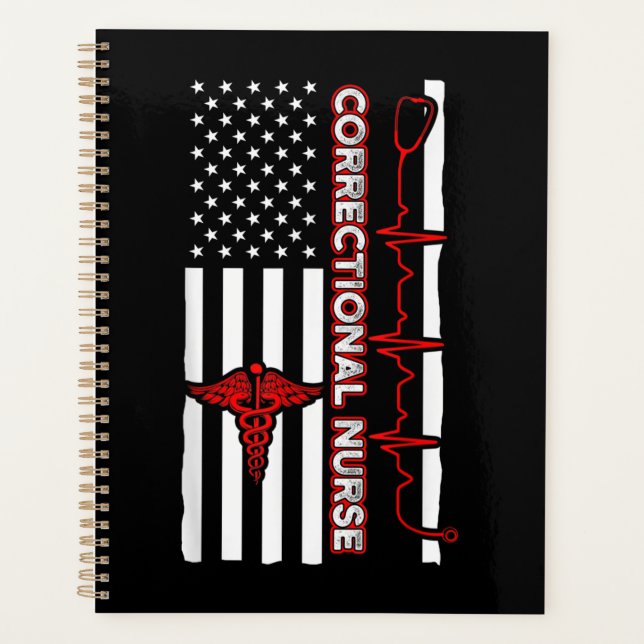 Infirmière correctionnelle USA Drapeau Infirmière  (Devant)