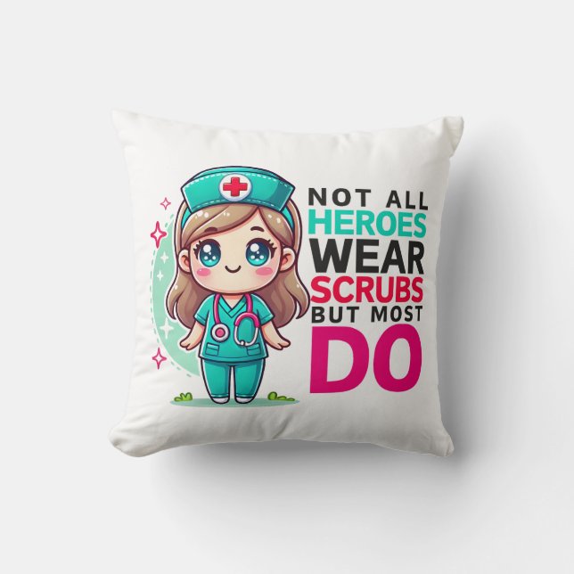 Infirmière Coussin d'appréciation - Les héros port (Recto)