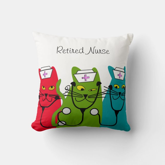 Infirmière Coussin de retraite "Fat Cats" (Recto)