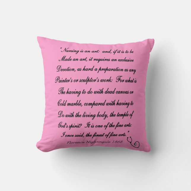 Infirmière Coussin Florence Nightingale Mots (Recto)