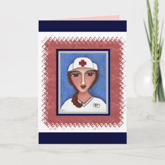 Infirmière d'art populaire - RN / carte de voeux p