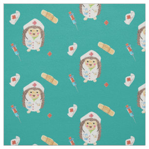 Infirmière de Hérisson  tissu turquoise motif do