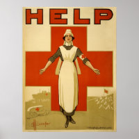 Infirmière de la Croix-Rouge Poster vintage WPA