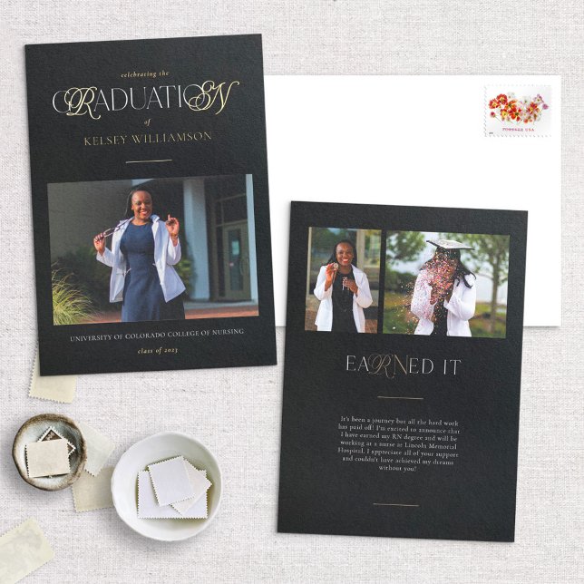 Infirmière de la RN Foil Faire-part d'obtention du (Créateur téléchargé)