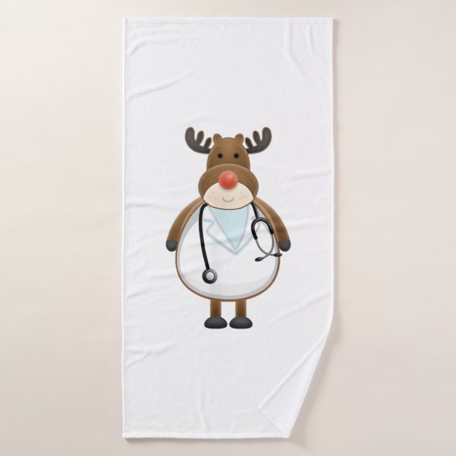 Infirmière de rennes Médicale avec stéthoscope (Serviette de bain)