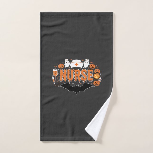 Infirmière d'Halloween Citrouille qui dégouline Fa (Serviette à main)
