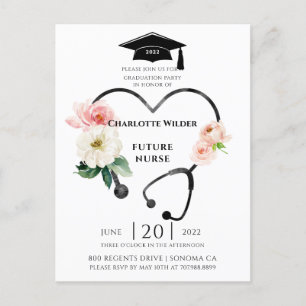 Infirmière diplômée 2022 Floral Laurel Invitation
