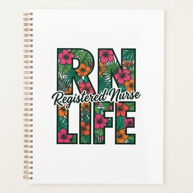 Infirmière diplômée RN Life Floral Vector Design_1 (Devant)