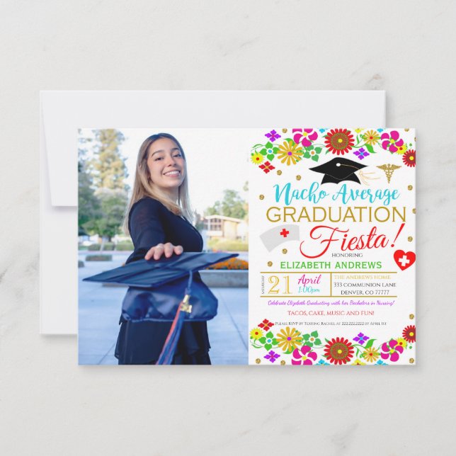 Infirmière Fiesta Graduation Invitation (Devant)