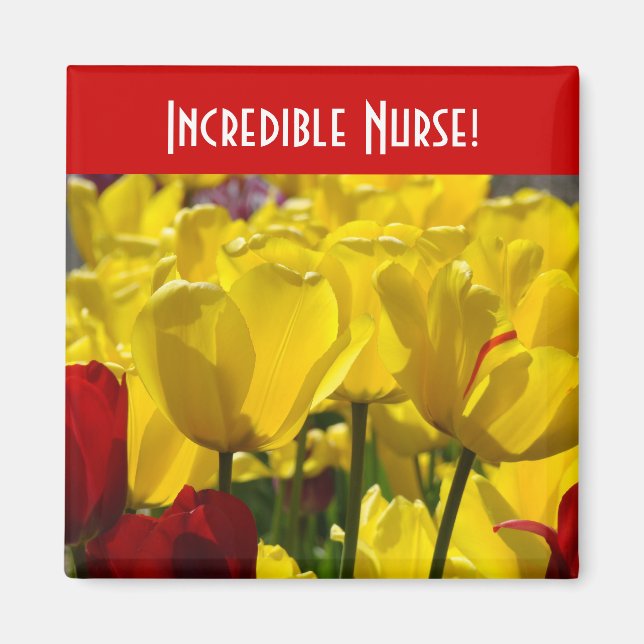 Infirmière incroyable ! aimants cadeaux Fleur de T (Devant)