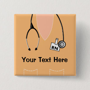 Infirmière inscrite Badge Orange Bouton