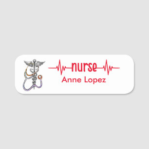 Infirmière inscrite Badge RN Noir et rose Moderne