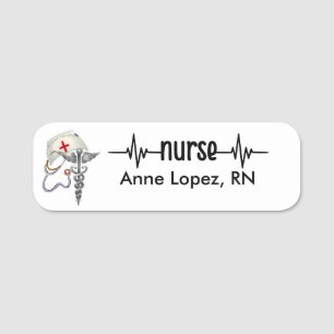 Infirmière inscrite Badge RN Noir minimaliste Mode
