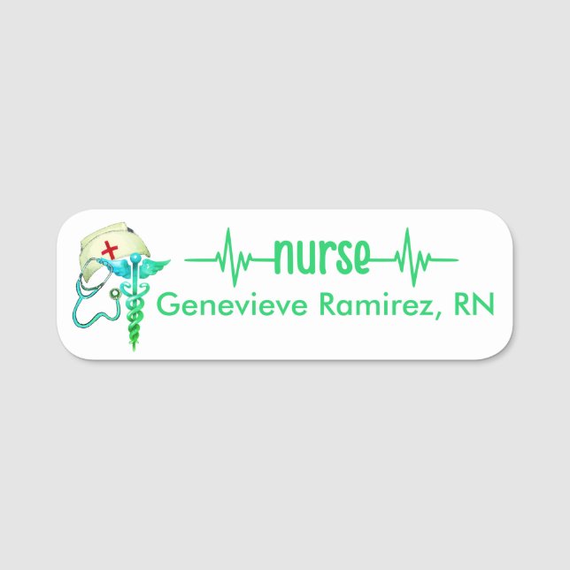 Infirmière inscrite Infirmière RN Badge Green Turq (Devant)
