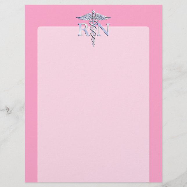 Infirmière inscrite RN Caduceus sur Décor rose cla (Devant)