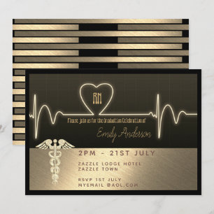 Infirmière Invitation des diplômés - Black Gold Me