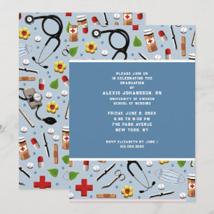Infirmière - Invitations de la fête de graduation