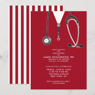 Infirmière - Invitations de la fête de graduation