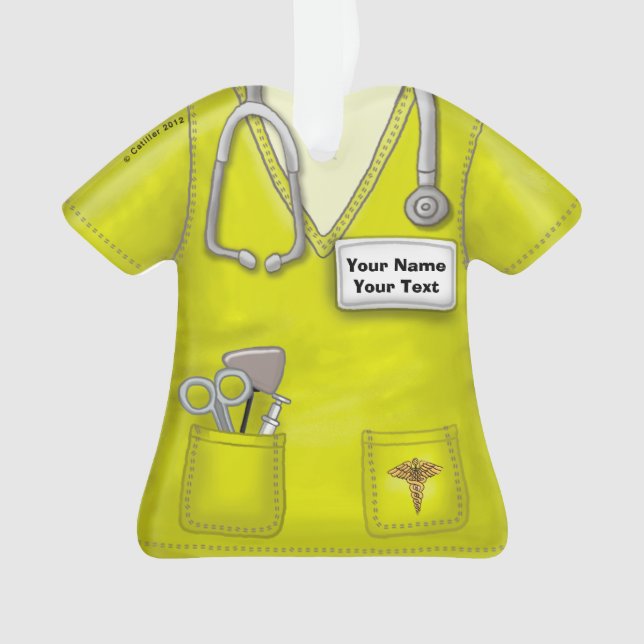 Infirmière jaune examen médical ornement (devant)