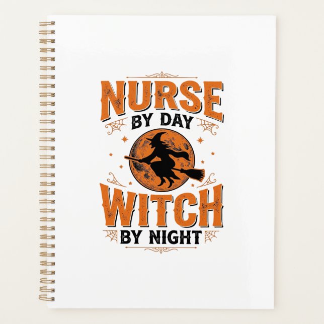 Infirmière le jour Sorcière la nuit Design Hallowe (Devant)