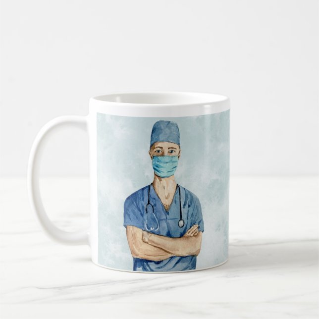 Infirmière masculine Café Mug personnalisé (Gauche)