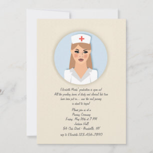 Infirmière médaillon Invitation