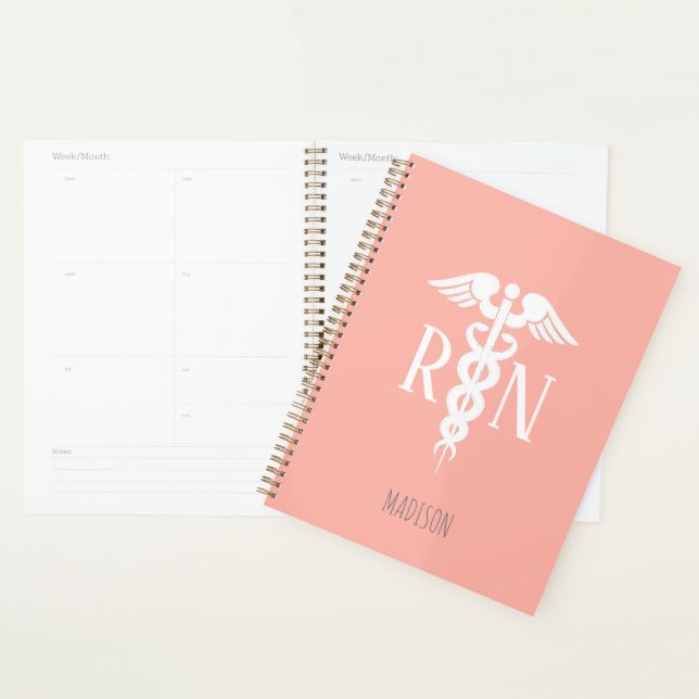 Infirmière Médicale Coral Rose Personnalisée (Devant avec enveloppe)