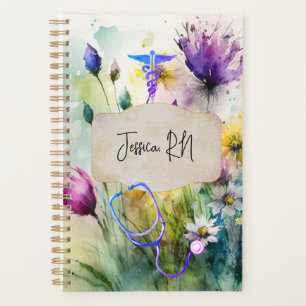 Infirmière Médicale Purple Floral Soins de santé M